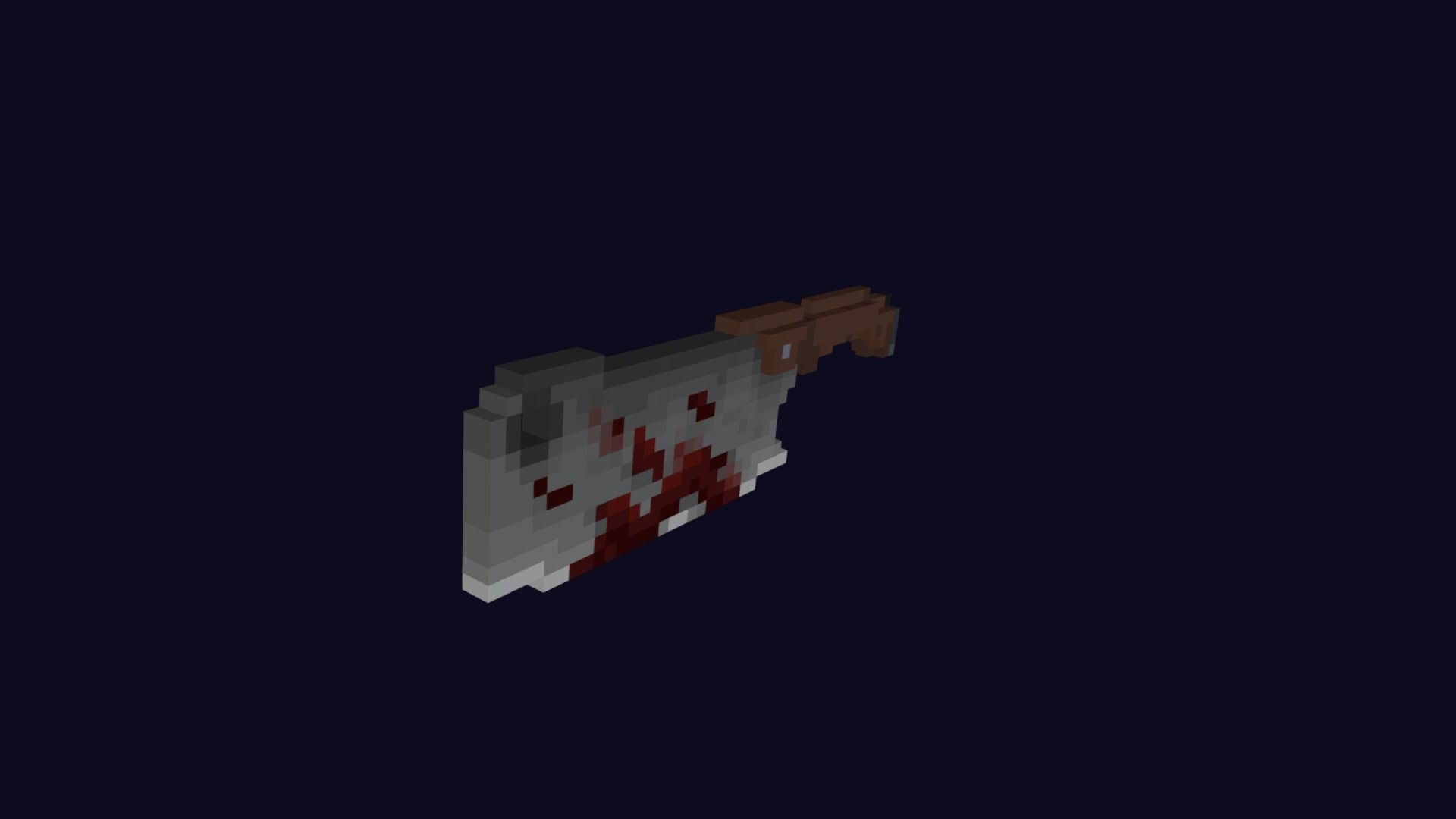 Voxel Chopper Knife Dagger 4 - Lowpoly Weapons Low-poly 3D model_2