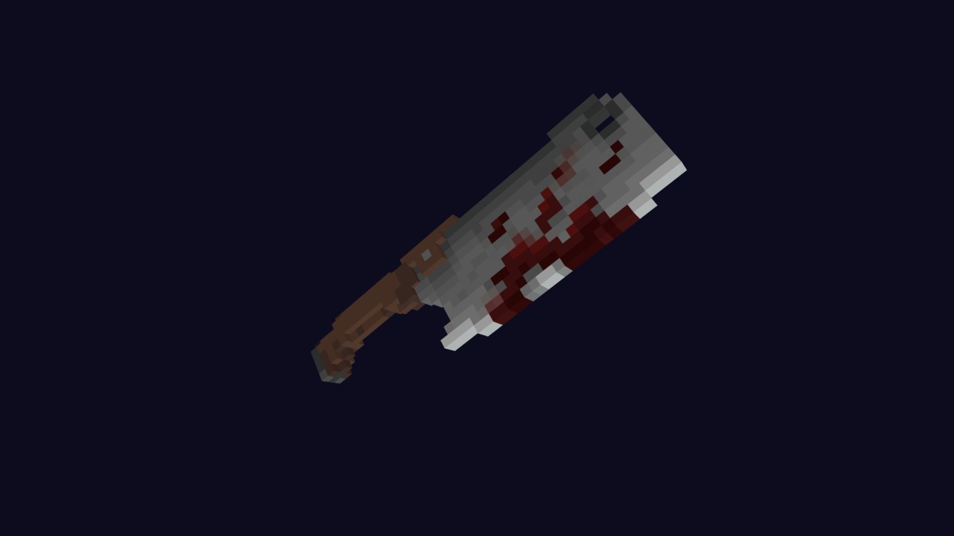 Voxel Chopper Knife Dagger 4 - Lowpoly Weapons Low-poly 3D model_1