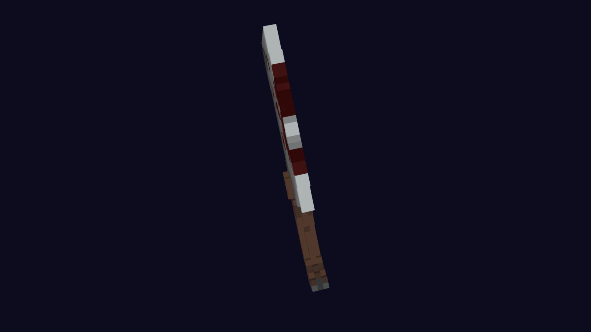Voxel Chopper Knife Dagger 4 - Lowpoly Weapons Low-poly 3D model_4