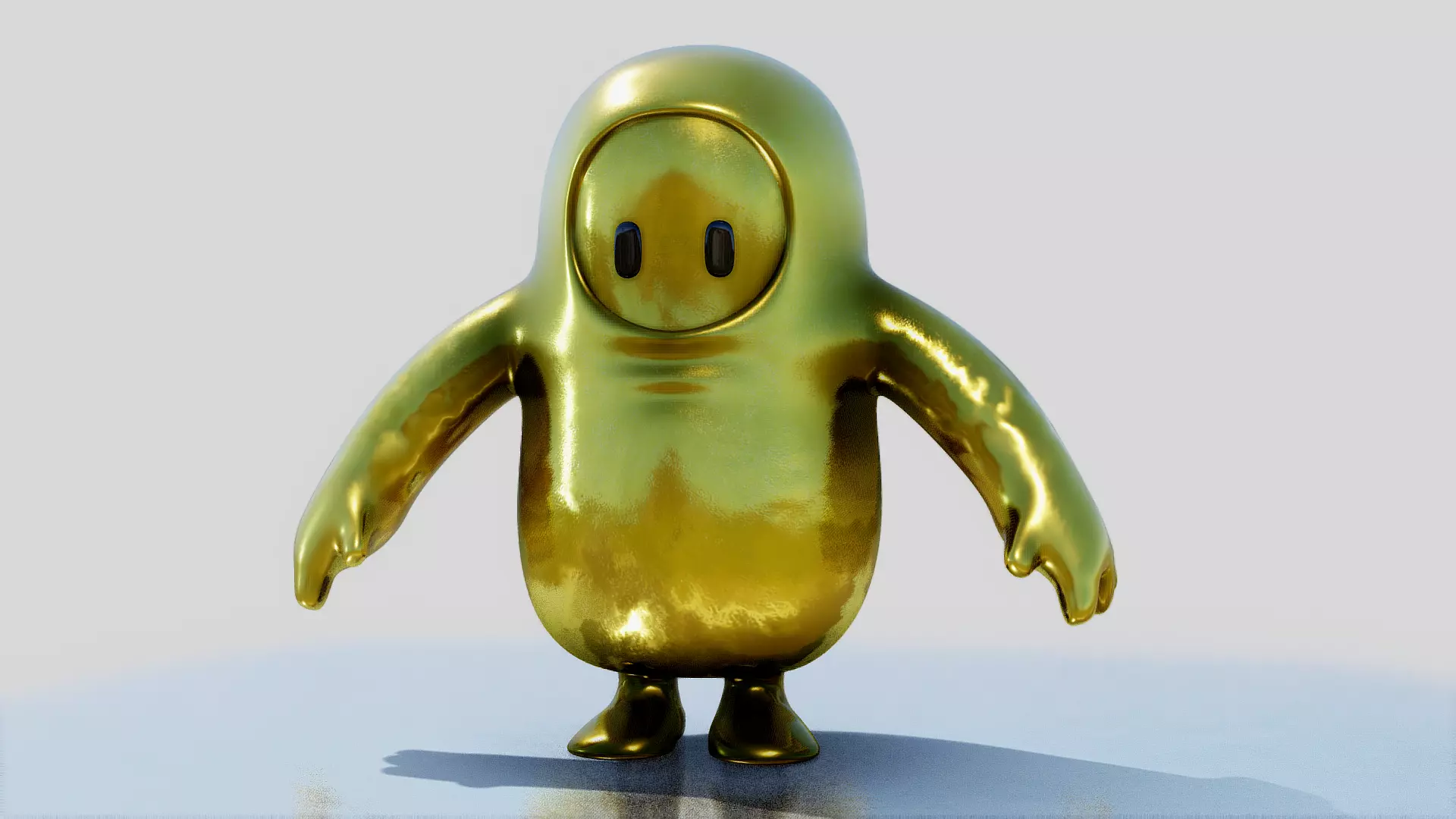 Golden Fall Guys Character 3D model