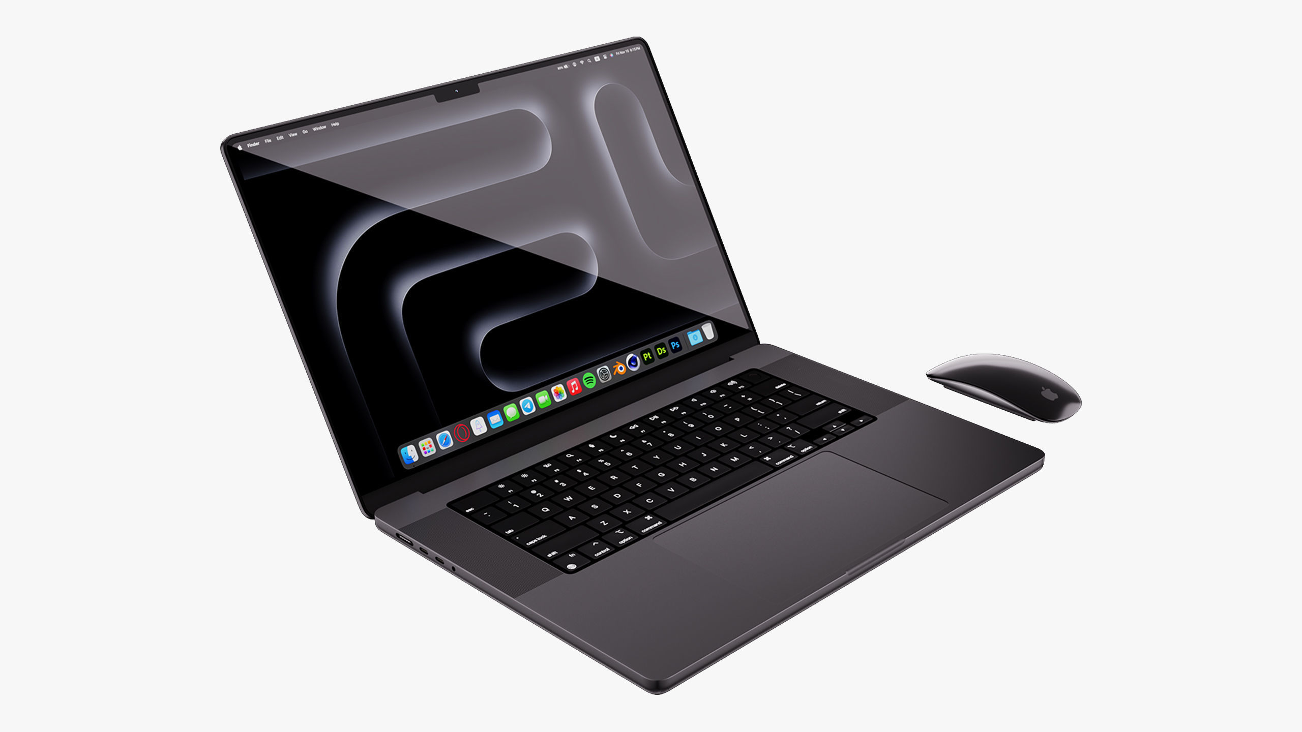 Apple MacBook Pro 14 - 16 inch Collection 2023 With Magic Mouse 3D model_24