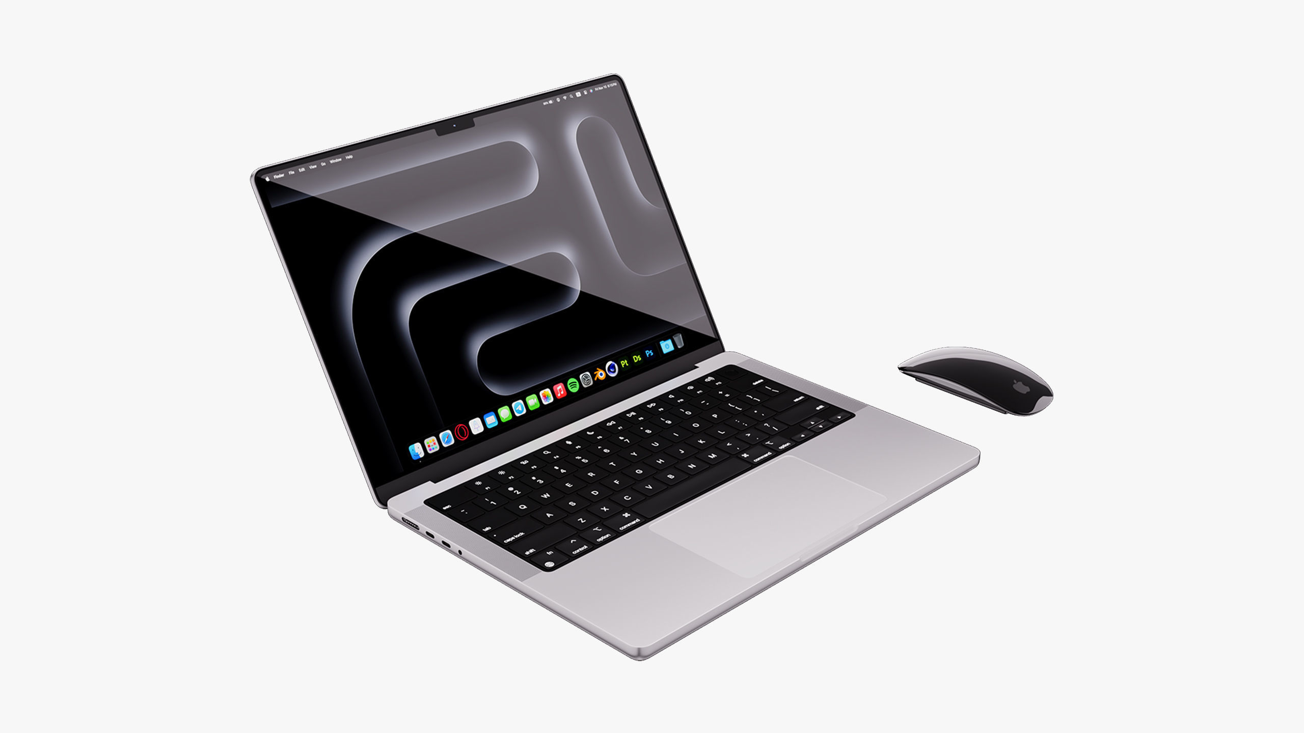 Apple MacBook Pro 14 - 16 inch Collection 2023 With Magic Mouse 3D model_23