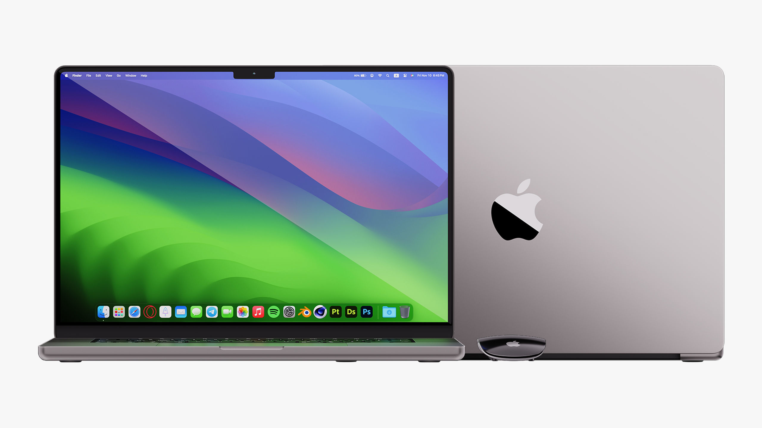 Apple MacBook Pro 14 - 16 inch Collection 2023 With Magic Mouse 3D model_14