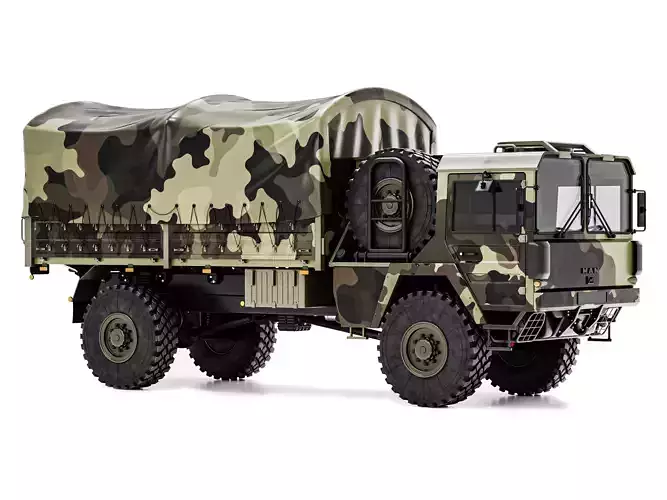MAN KAT1 Rheinmetall 4x4 Flat Bed - Tent