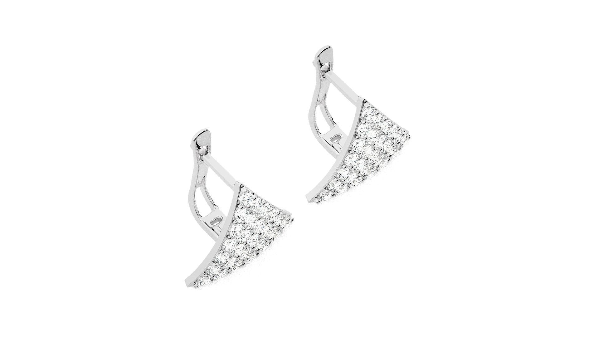 Triangular Diamond Head Light Wt Earrings 3dm stl renders  3D print model_6