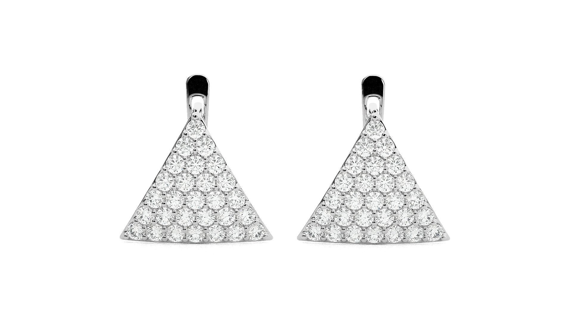 Triangular Diamond Head Light Wt Earrings 3dm stl renders  3D print model_1