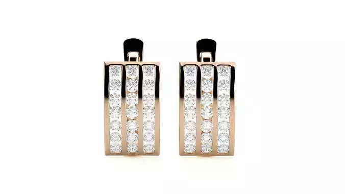 Diamond Head Light Wt Earrings 3dm stl renders details