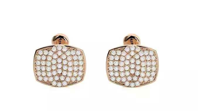 Diamond Head Light Wt Earrings 3dm stl renders details