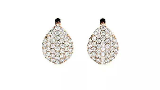 Diamond Head Light Wt Earrings 3dm stl renders details