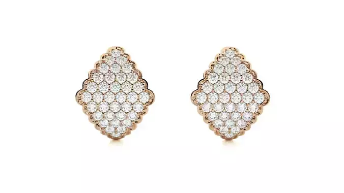 Diamond Head Light Wt Earrings 3dm stl renders details