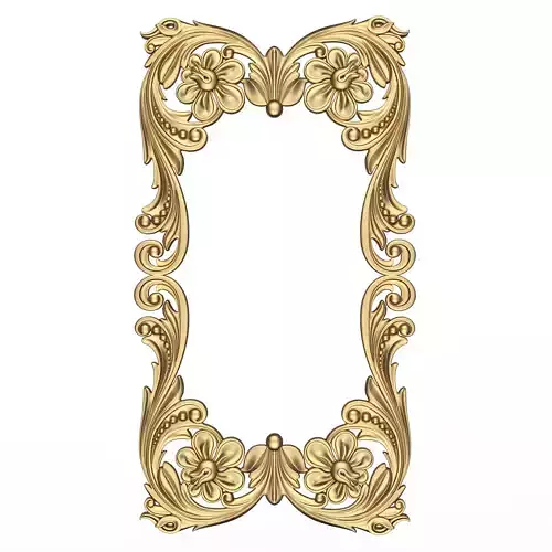 Classic Frame and Mirror 062 Low-poly 3D model