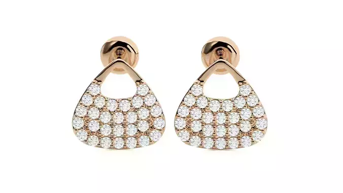 Hand Bag Diamond Head Light Wt Earrings 3dm stl renders details