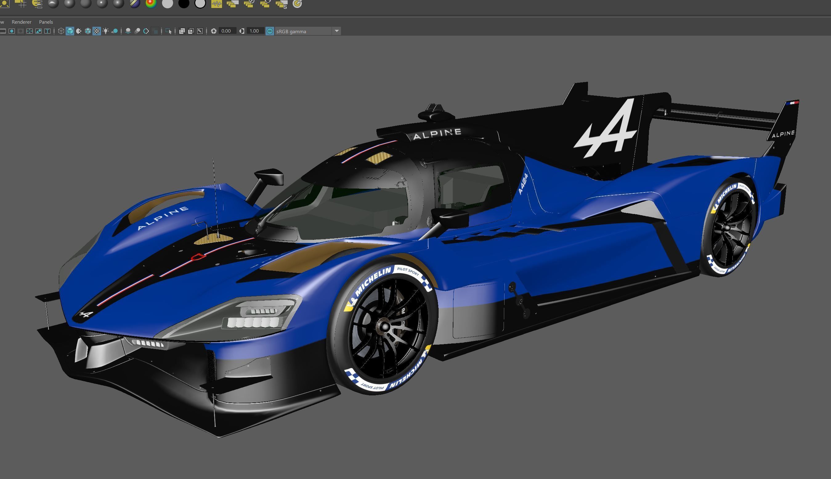 Alpine A424 Lemans 2024 3D model_19