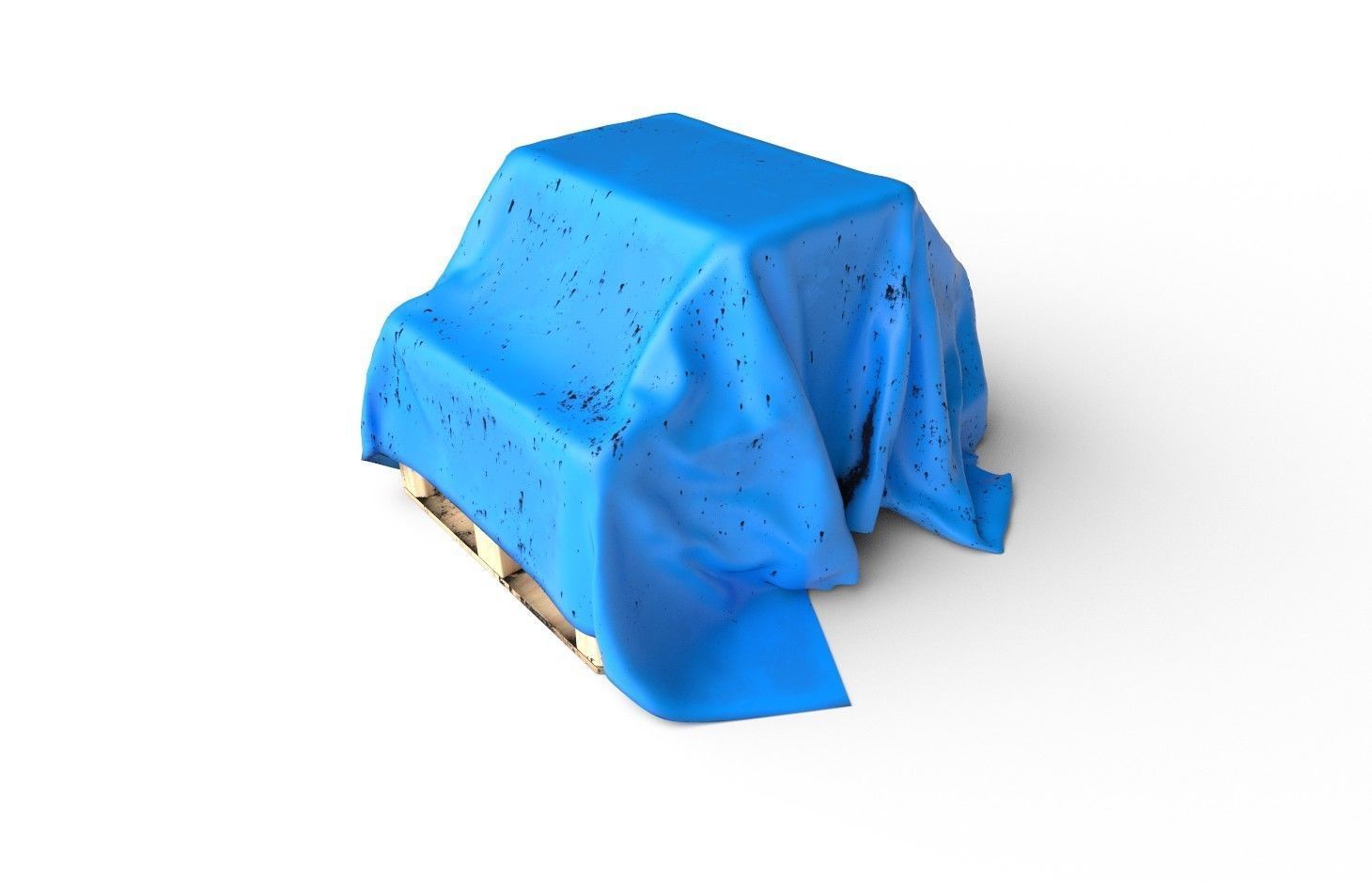 Tarp with Pallet M01 Low-poly 3D model_3