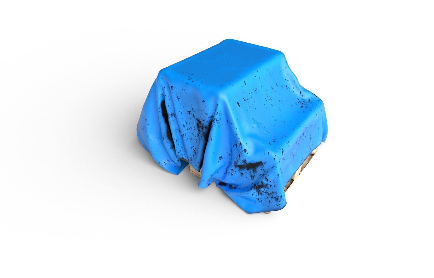 Tarp with Pallet M01 Low-poly 3D model_2