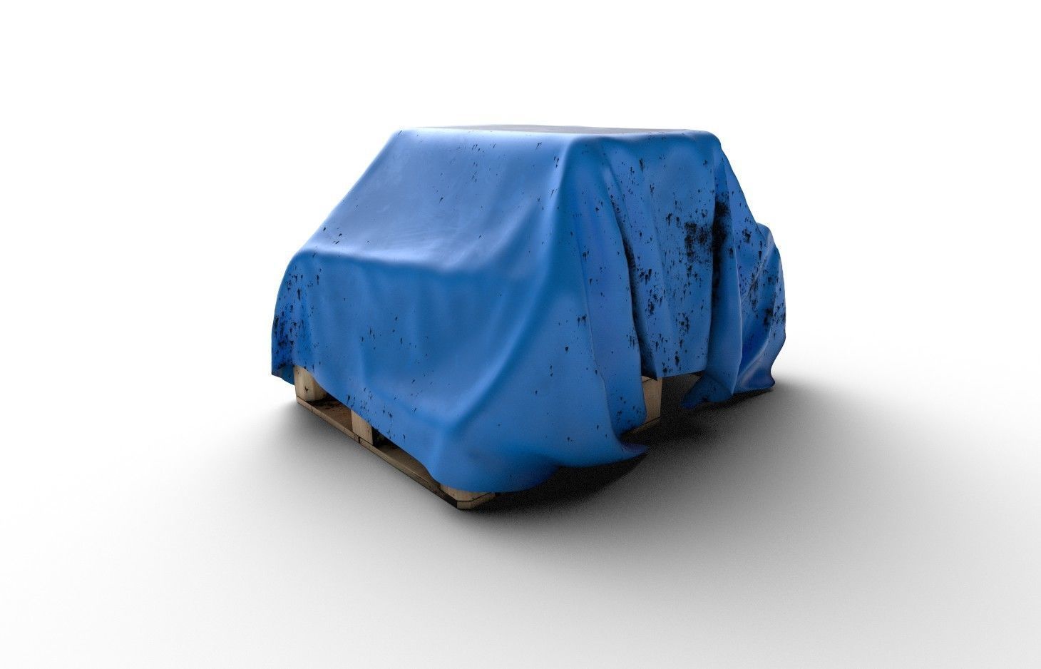 Tarp with Pallet M01 Low-poly 3D model_5