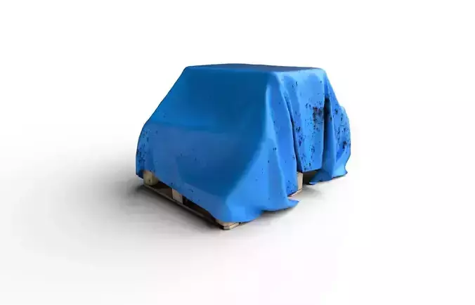 Tarp with Pallet M01 Low-poly 3D model