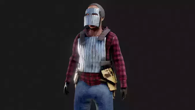 Rigged Realistic Rust Game Character Model 3D model