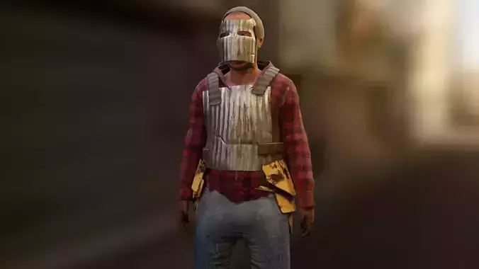 Rigged Realistic Rust Game Character Model