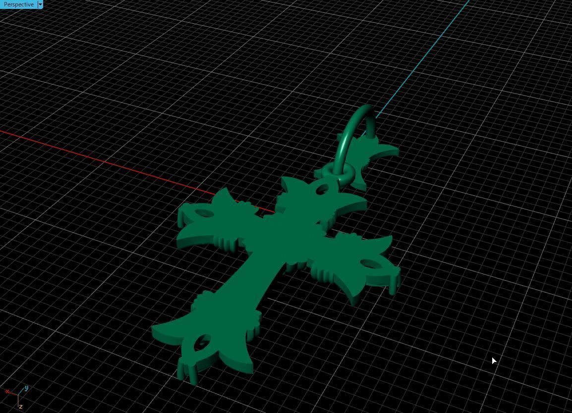 Cross gold 3D print model_14