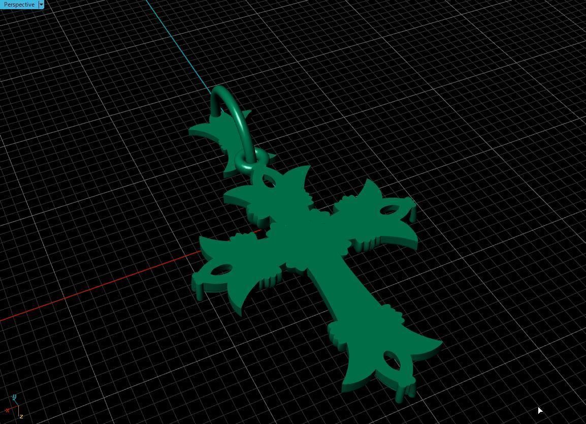 Cross gold 3D print model_11