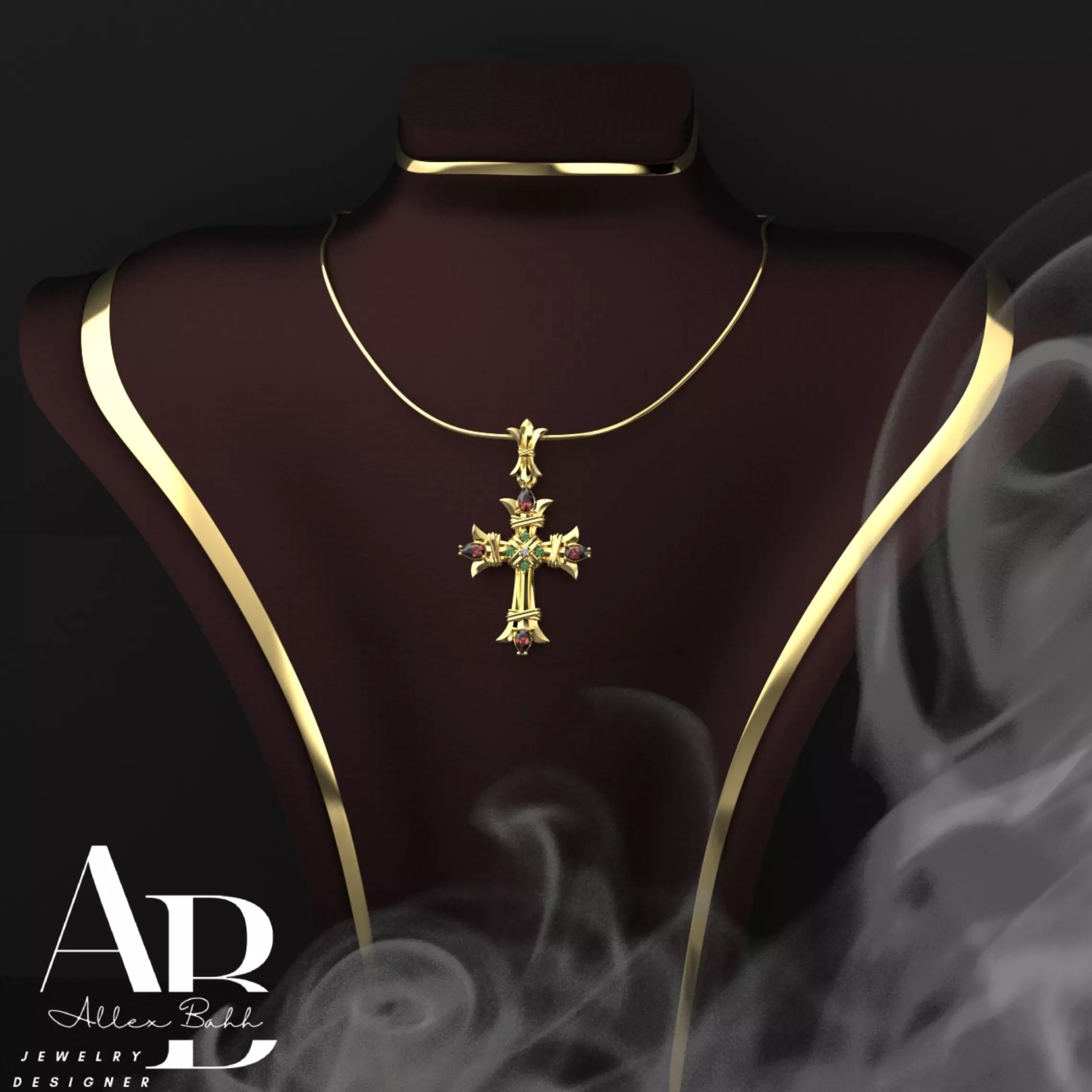 Cross gold 3D print model_0