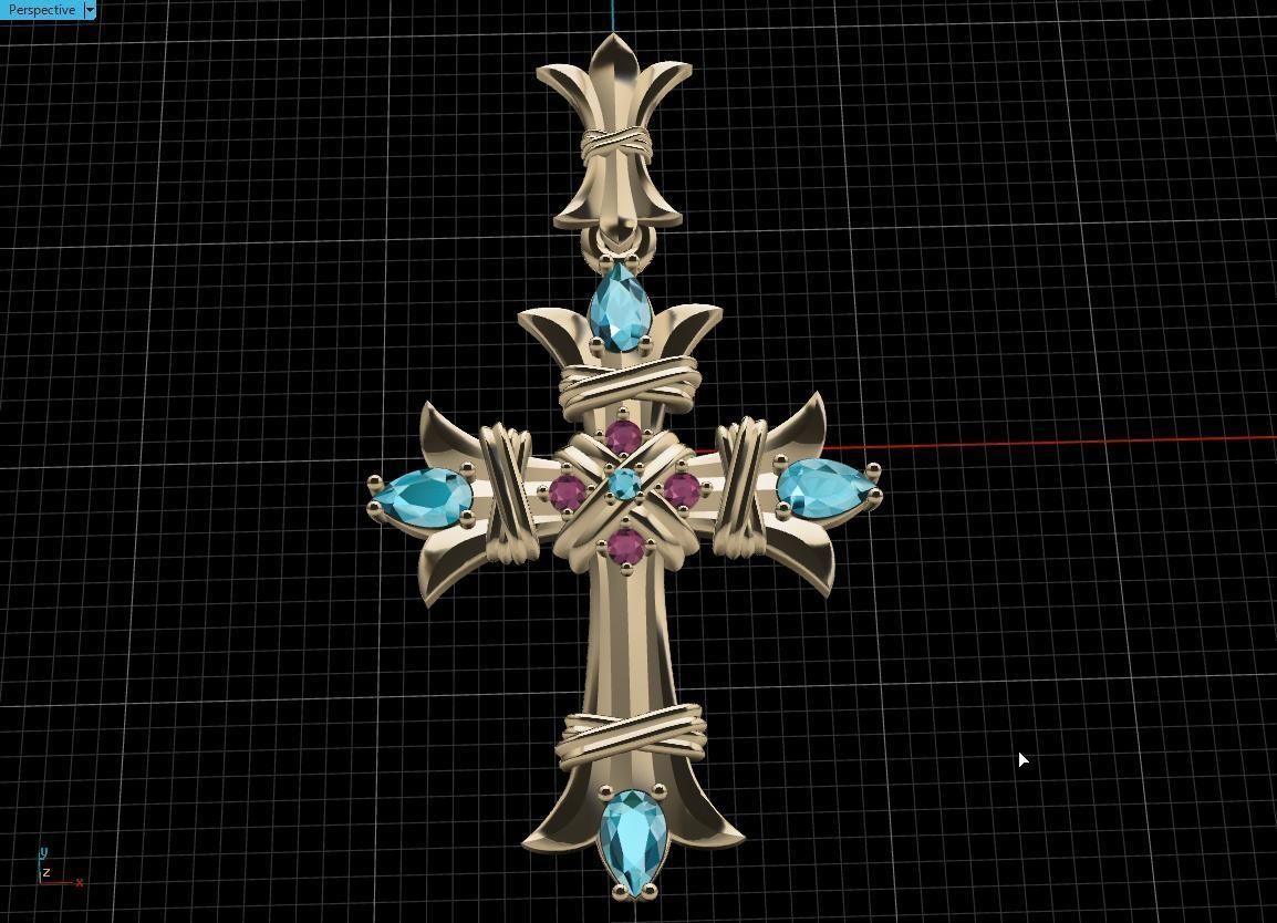 Cross gold 3D print model_6