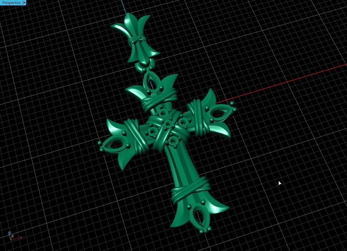 Cross gold 3D print model_13