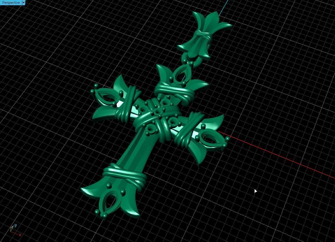 Cross gold 3D print model_12