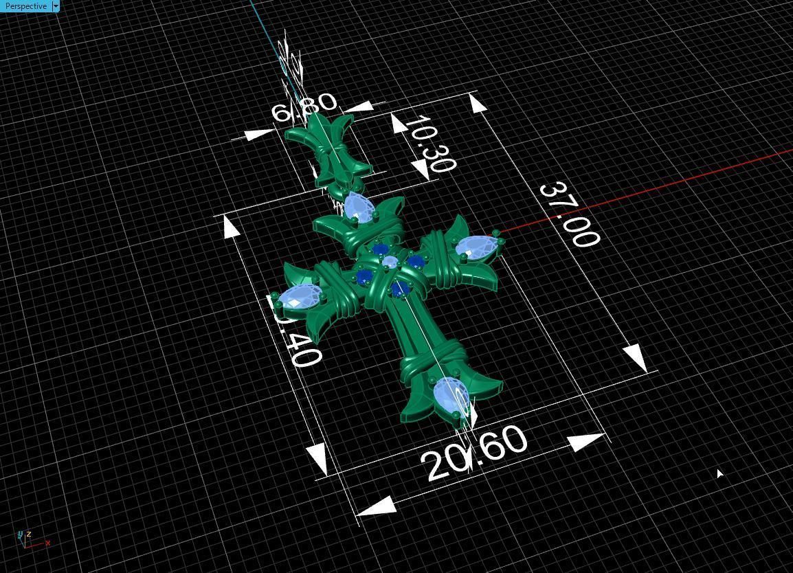 Cross gold 3D print model_17