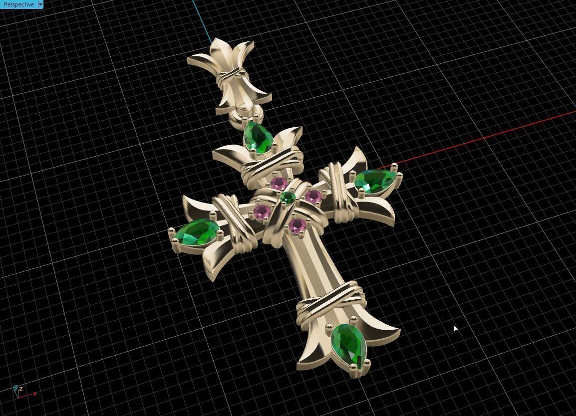 Cross gold 3D print model_5