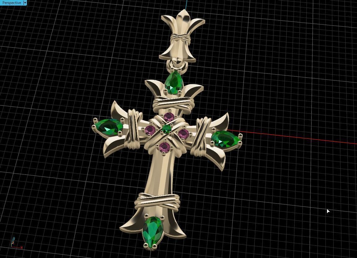 Cross gold 3D print model_7