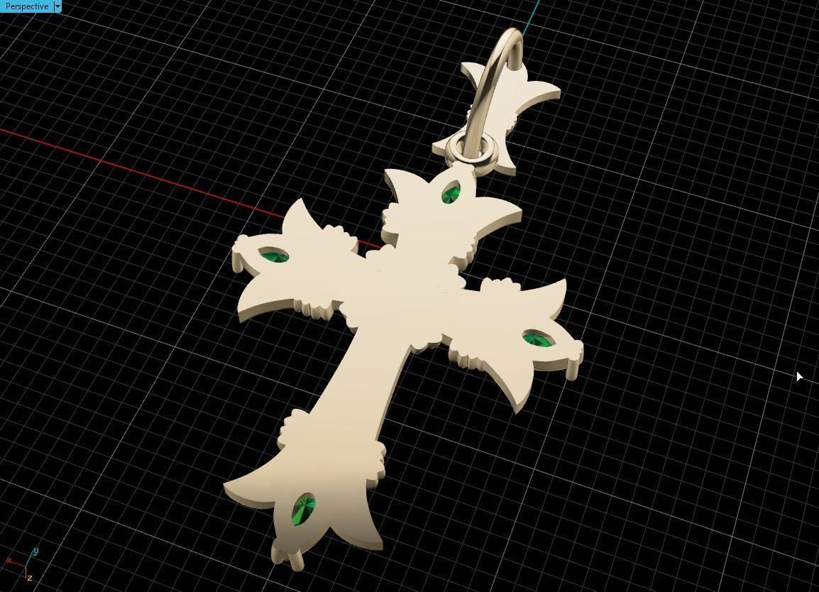 Cross gold 3D print model_8