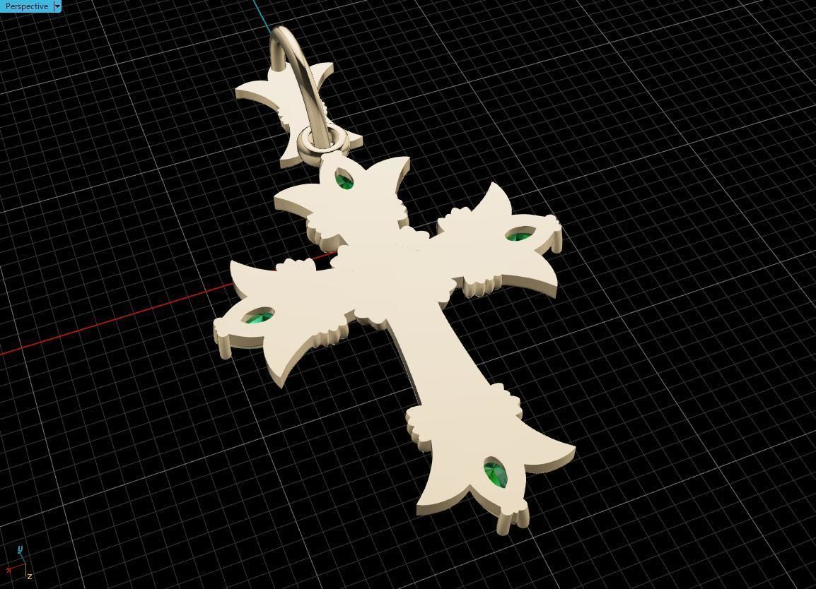 Cross gold 3D print model_9
