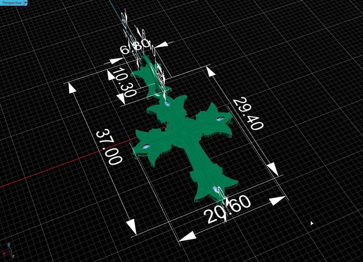 Cross gold 3D print model_18