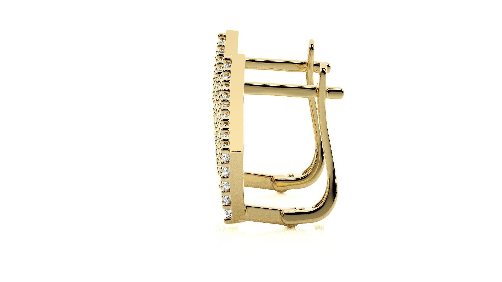 Square Diamond Head Light Wt Earrings 3dm stl renders details 3D print model_10