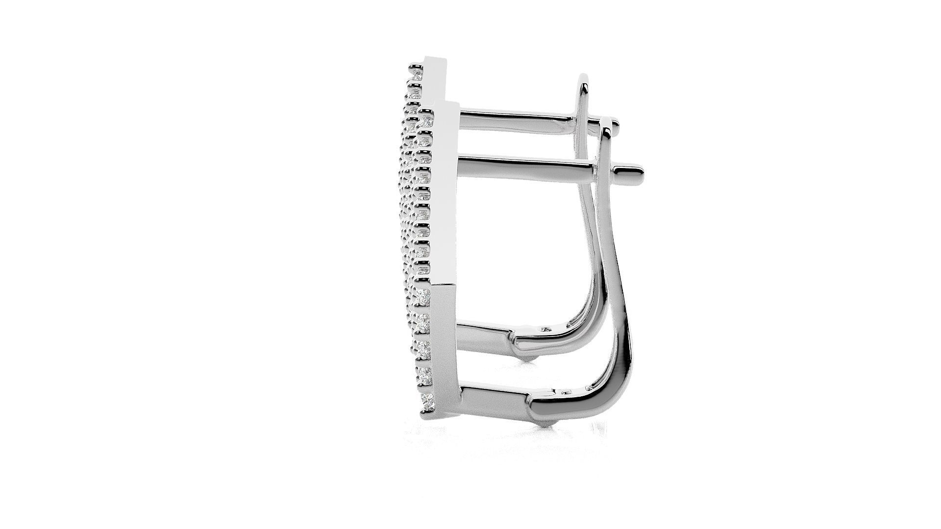 Square Diamond Head Light Wt Earrings 3dm stl renders details 3D print model_7