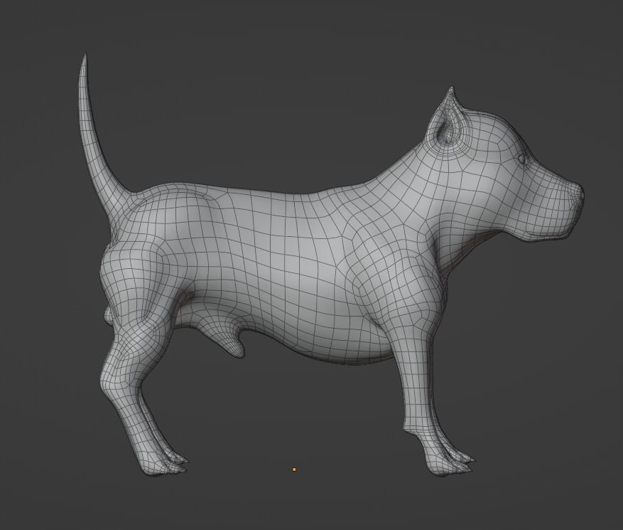 Pitbull American Bully Low-poly 3D model_10