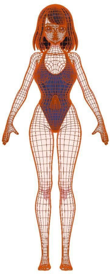 Summer Collection 4 Anime Bikini 3D Characters Low-poly 3D model_39