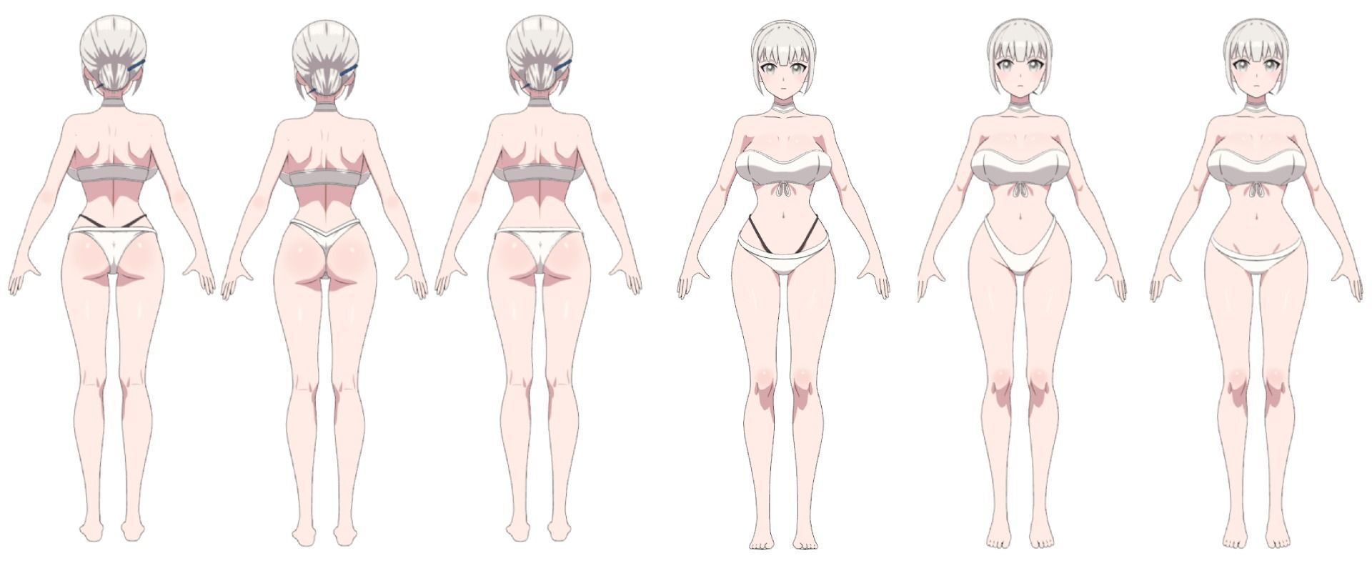 Summer Collection 4 Anime Bikini 3D Characters Low-poly 3D model_17