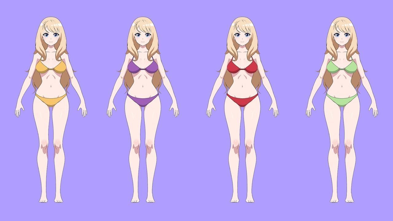 Summer Collection 4 Anime Bikini 3D Characters Low-poly 3D model_28