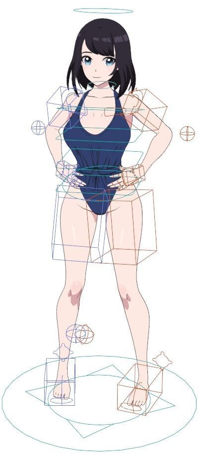 Summer Collection 4 Anime Bikini 3D Characters Low-poly 3D model_37