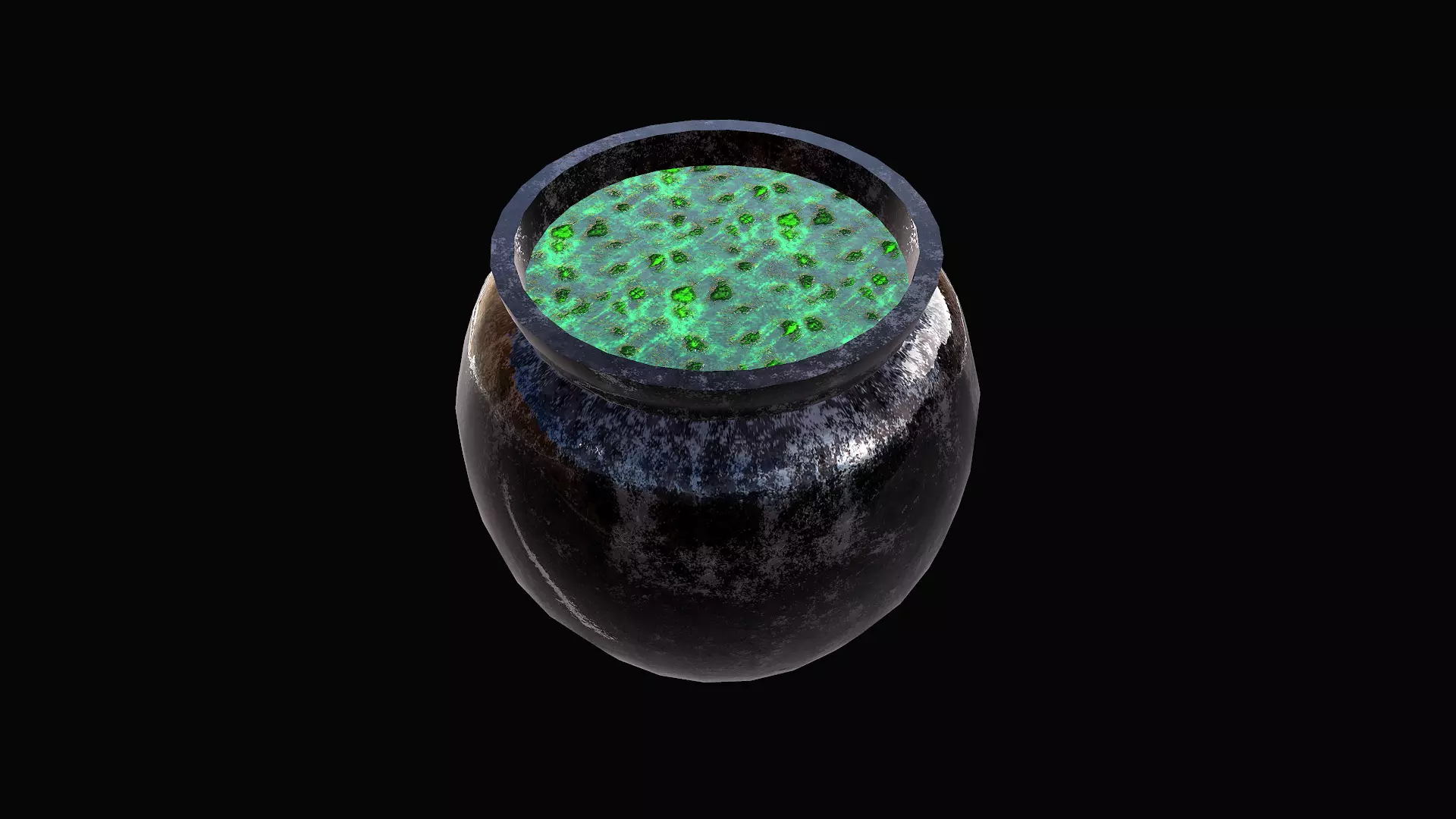 cauldron Low-poly 3D model_0