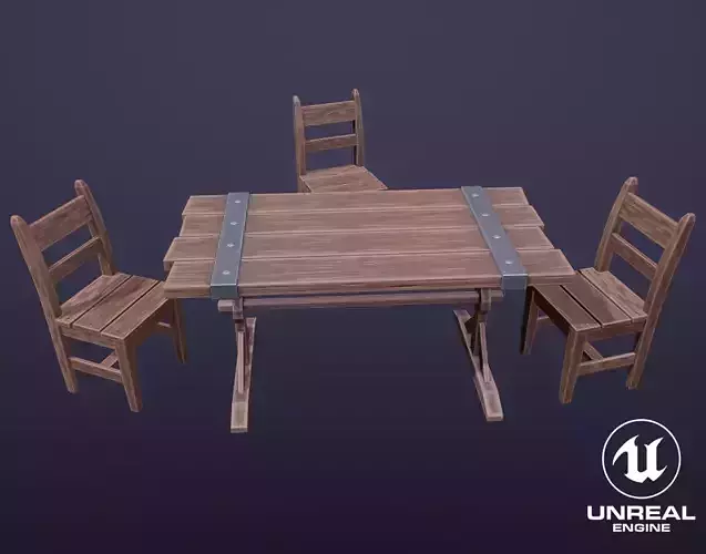 Stylized Medieval Chair And Table