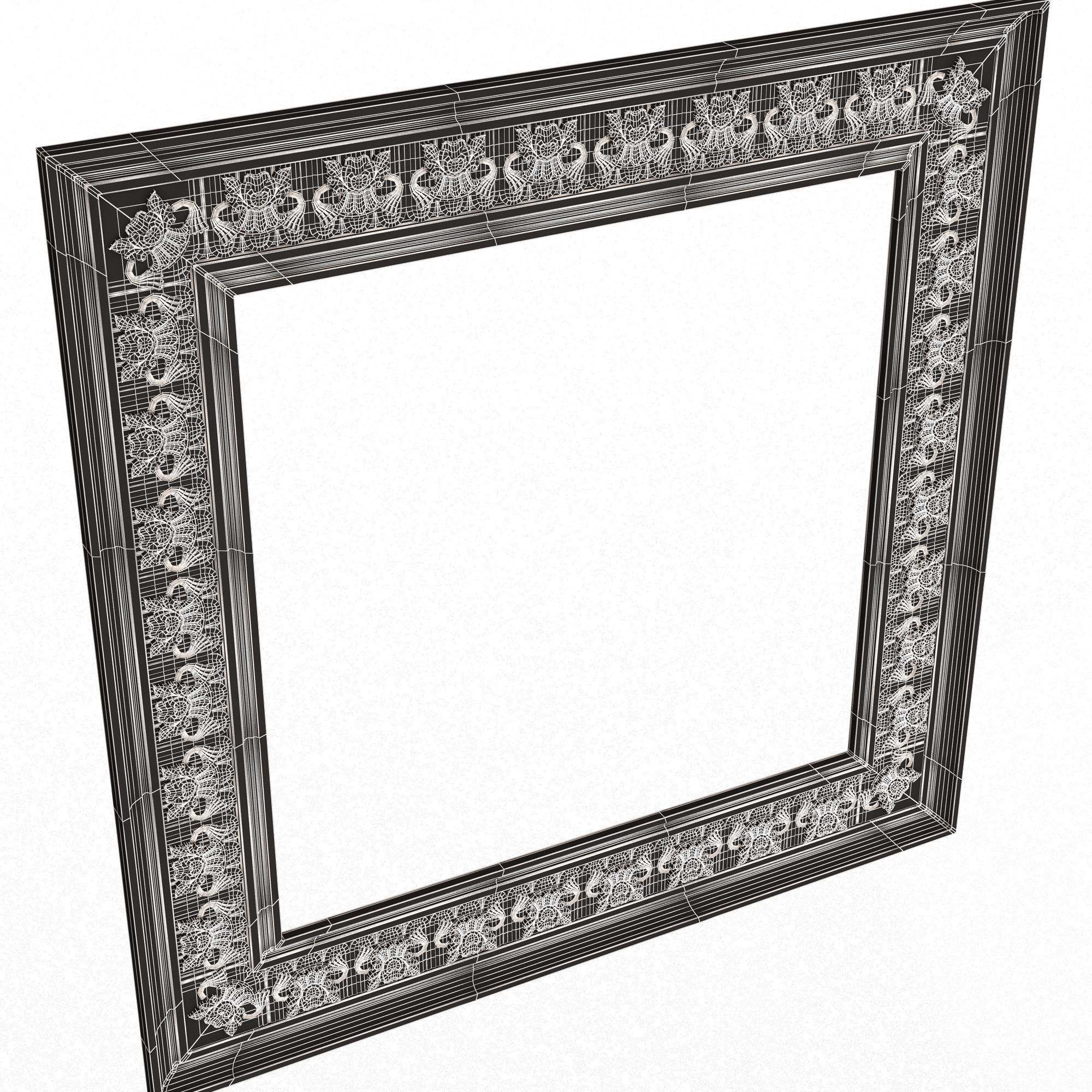 Classic Frame and Mirror 073 Low-poly 3D model_7