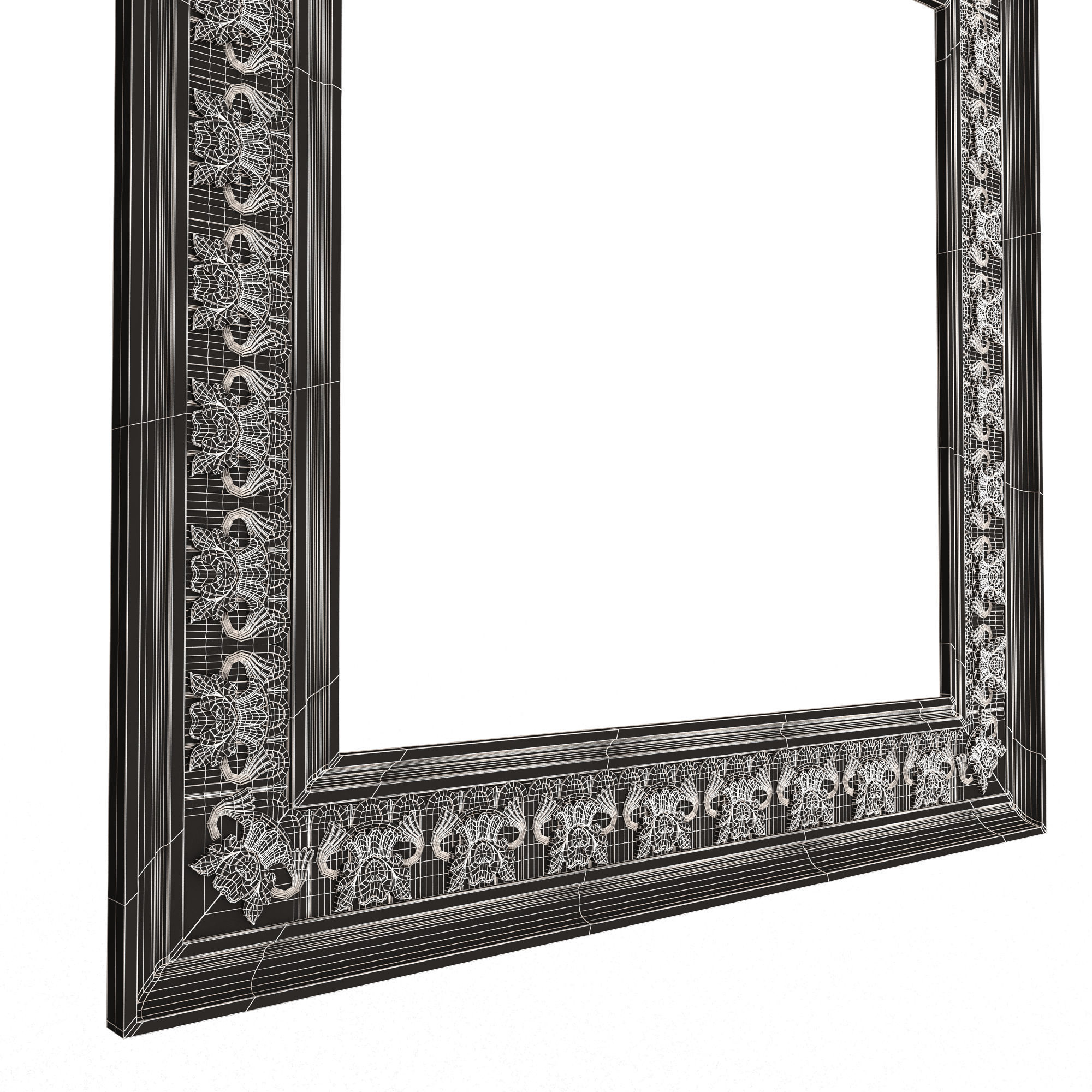 Classic Frame and Mirror 073 Low-poly 3D model_9