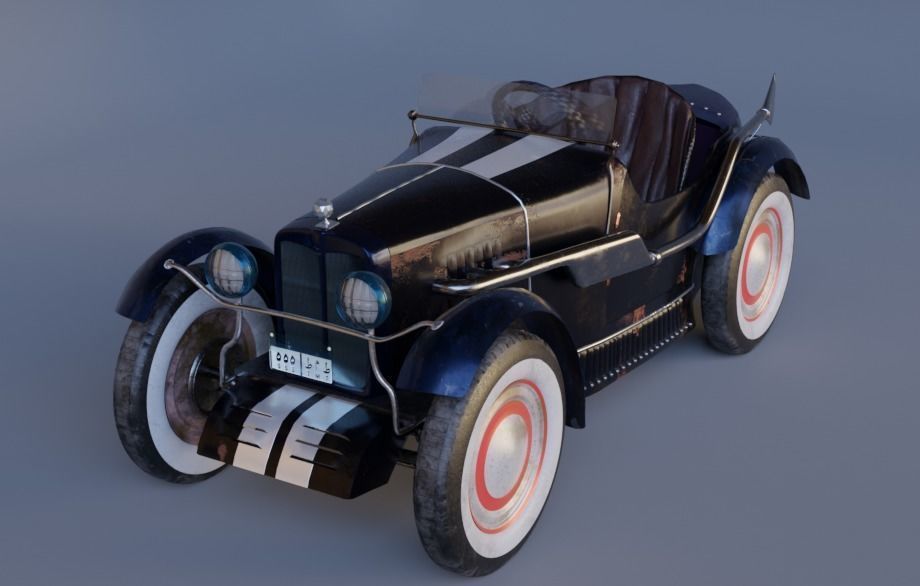 Stylized Classic Car 3D model_2