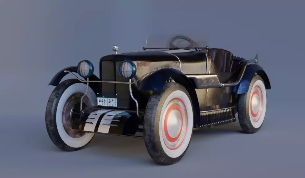 Stylized Classic Car 3D model_0