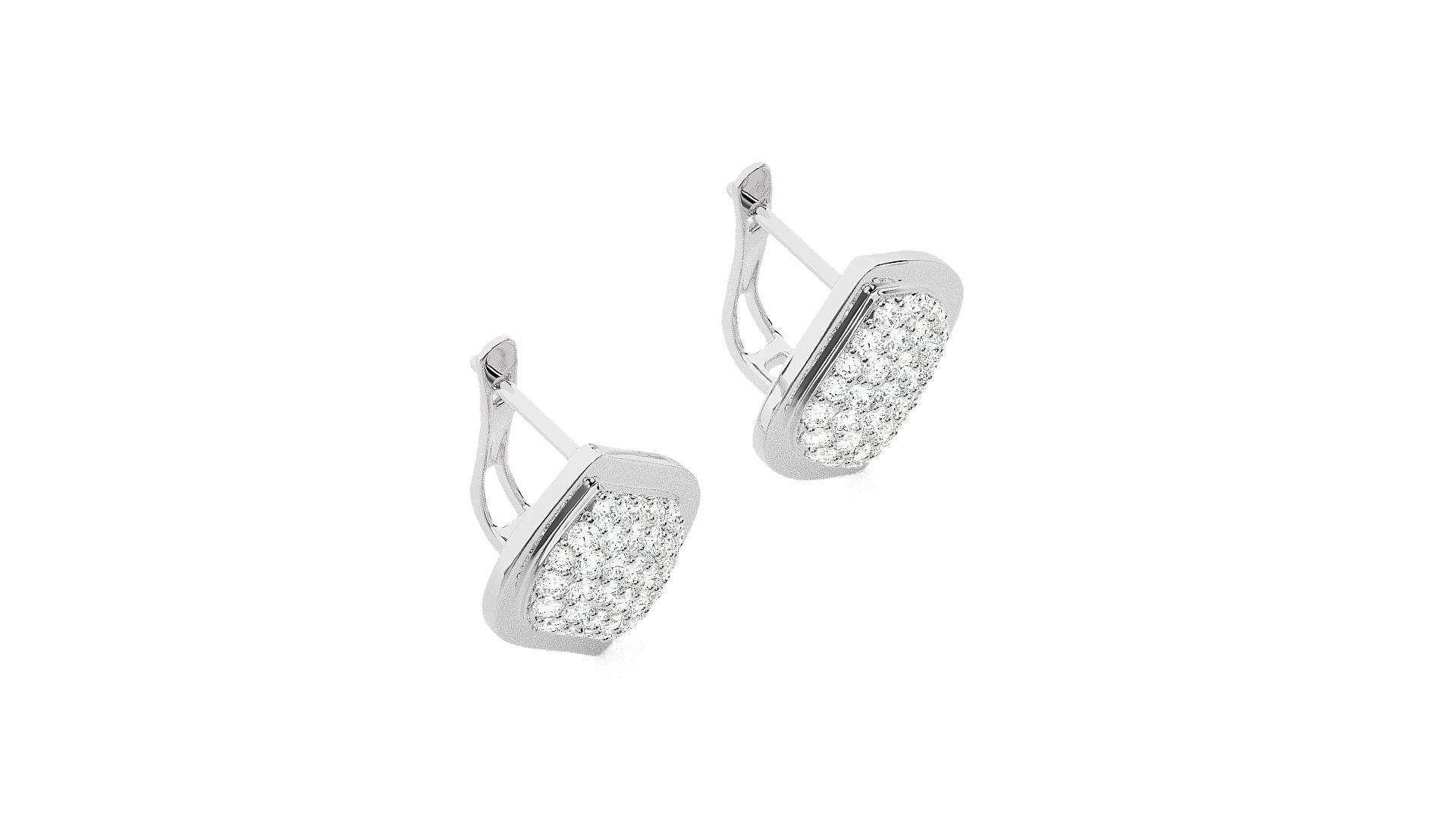 Diamond Head Light Wt Earrings 3dm stl renders details 3D print model_7
