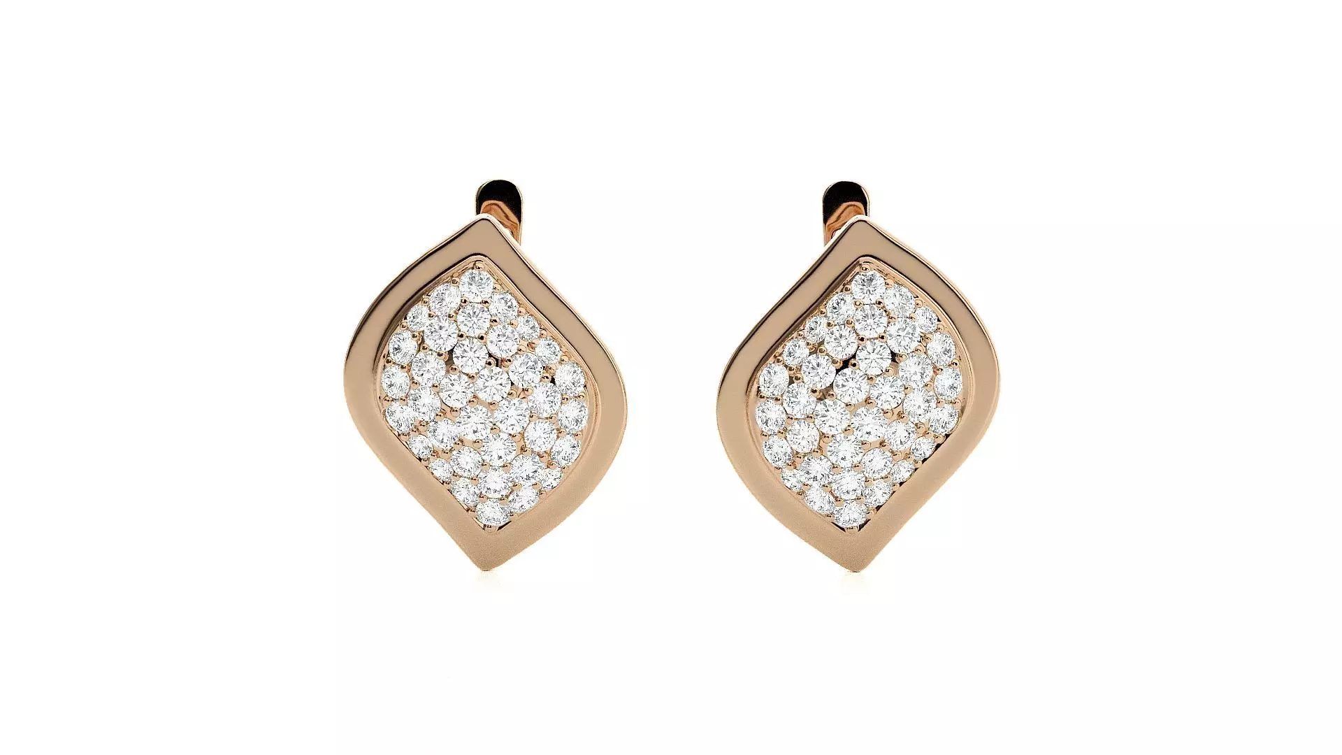 Diamond Head Light Wt Earrings 3dm stl renders details 3D print model_0